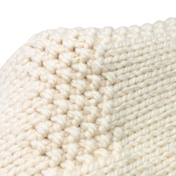 CHANEL Vintage CC Logo Knit Scarf Wrap Accessory Cream Wool Stitch [106358] - Picture 9 of 10